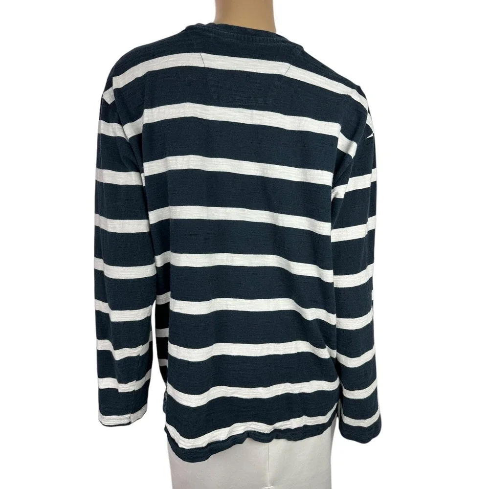 Colours Alexander Julian Men's Size XL Blue & White Stripe Pullover 100% Cotton